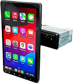 CENTRAL MULTIMIDIA TELA QLED 10" DESTACÁVEL, GIRATÓRIA, FLUTUANTE ANDROID 13, 2/32GB, USB, SD, AUX, BLUETOOTH, ESPELHA ANDROID E IOS, CARPLAY E ANDROID AUTO, CONECTIVIDADE COM OU SEM FIO