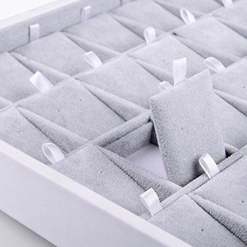 Oirlv Velvet Stackable Jewelry Tray 32 Grids Earrings Organizer Display Showcase Jewelry Storage trays