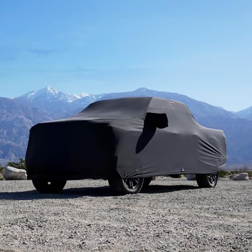 Image of iCarCover Premium Custom Truck Cover for 2004-2024 GMC Sierra 1500 Crew Cab, 5.8 ft. Short Bed Heavy Duty Waterproof All Weather Rain Snow UV Sun Protector Custom Fit Full Exterior Protection (Black)