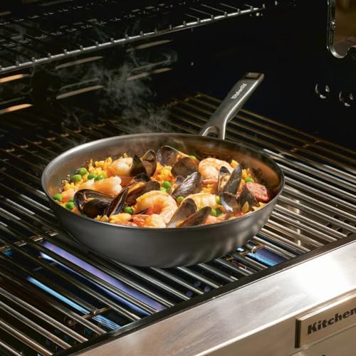 Image of KitchenAid NITRO Carbon Steel Stir Fry Pan, 10-Inch, Carbon Steel Gray