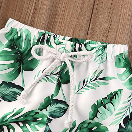 Image of BULINGNA Toddler Baby Boys Swim Shorts Coconut Tree and Leaves Print Swimming Trunk Kids Boy Waves Swimwear