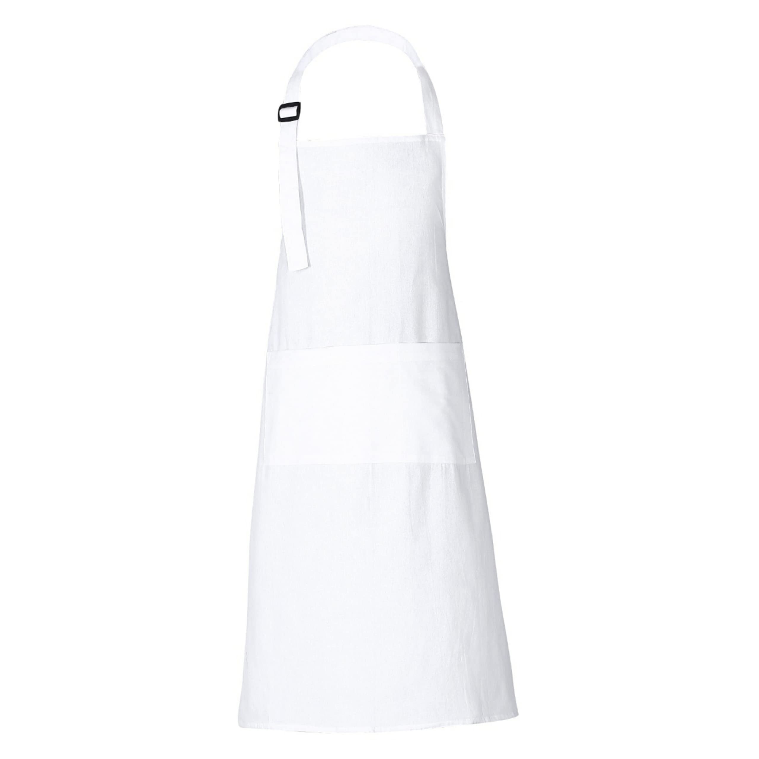 Rajrang Unisex White Pure Cotton Apron For Women Kitchen Apron 2 Large Pockets Adjustable Neck Chef Apron 68 X 88 Cm