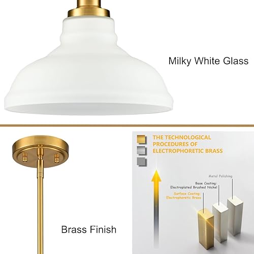 Miniatura 5 de HOLKIRT Modernas lámparas colgantes doradas, luces colgantes de isla de cocina, luces colgantes para dormitorio, comedor, baño con cúpula de cristal