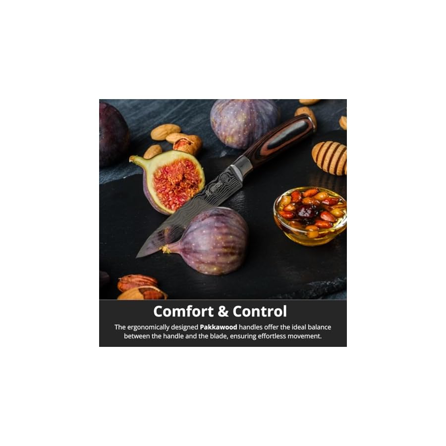 Yatoshi Professional Kitchen Knife Set, 15 Pieces, High Carbon Stainless Steel, Ergonomic Handle