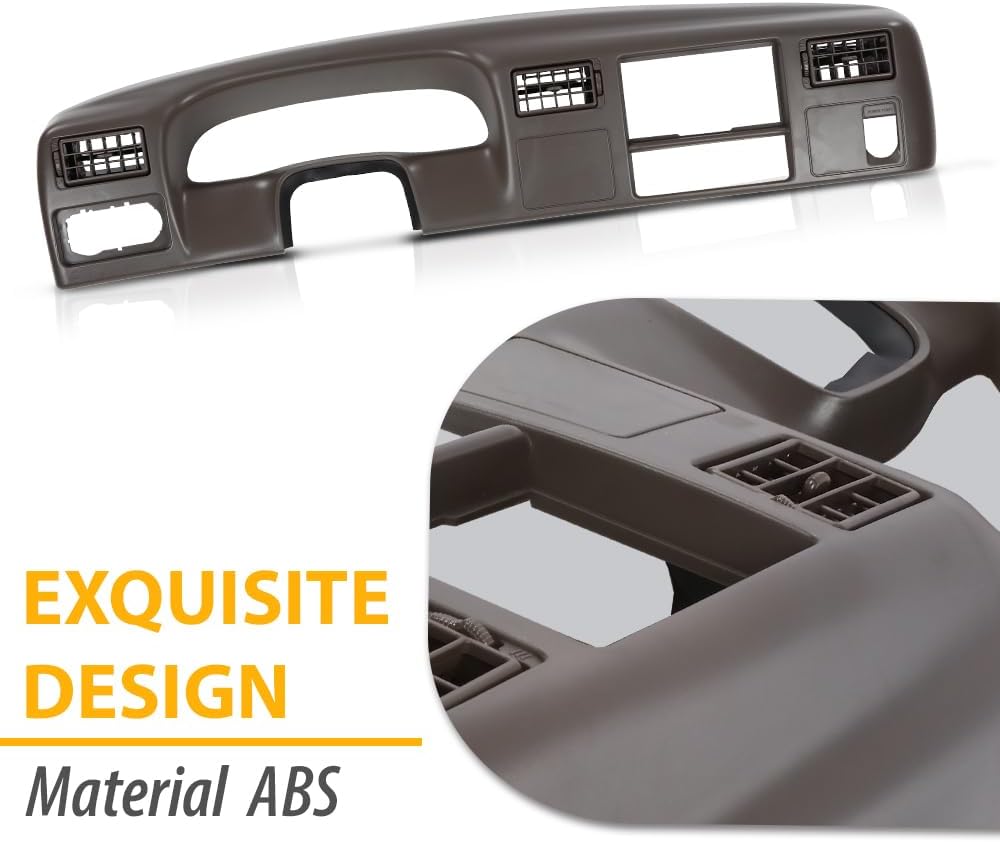 ANDPLAY Dash Bezel Radio Cluster Trim Panel W/O Hole Compatible with Ford F250 F350 Super Duty 1999 2000 2001 2002 2003 2004 Brown