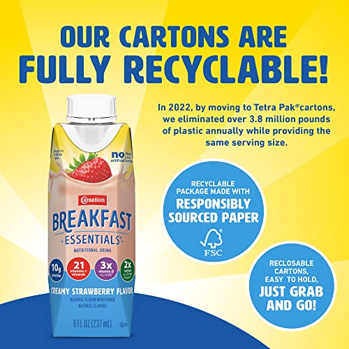 Carnation Breakfast Essentials Ready-to-Drink,Strawberry, 8 FL OZ Carton (Pack of 24) - Thumbnail 6