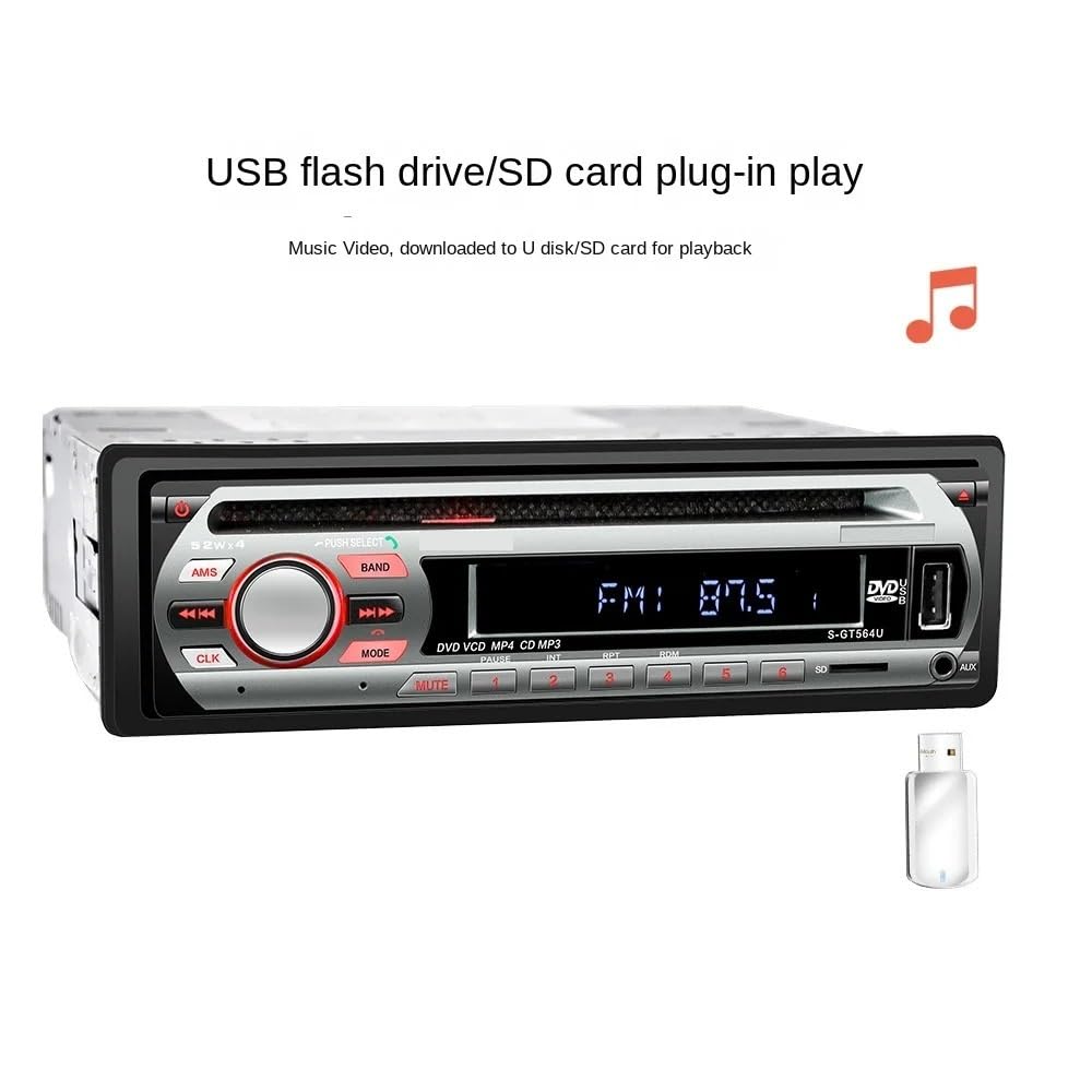 Tragbarer DVD-Player, 12V Auto-CD-Player DVD VCD Auto-Stereo-MP3-Player Optischer Plattenspieler
