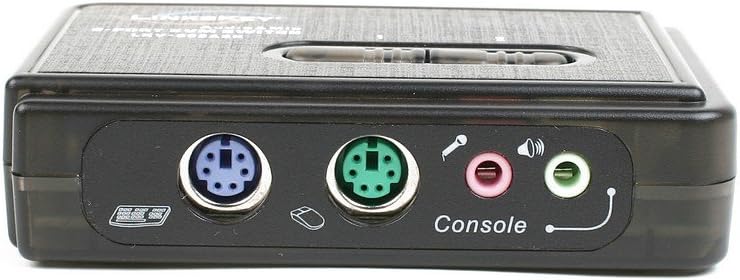 Linkskey 2-Port PS2 Audio and Mic KVM Switch with 2 Sets of 4-Feet 3-in-1 Cables (LKV-S02ASK)