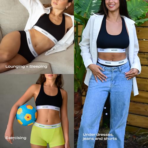 Image of Woxer Boss Bralette for Women - Wireless, Seamless Racerback - Modal Sports Bra, Lounge, Sleep Bralette, Wireless Bra