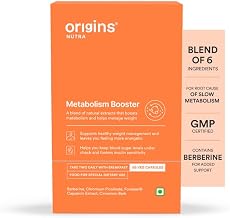 Metabolism Booster Berberine + 5 Active Ingredients Helps Manage Inflammation & Boost Energy 56 Veg Capsules GMP Certified Pack of 1