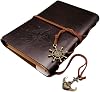 Senon Retro Vintage Pusula Baskılı Çapa Ve Dümen Kolye Uçlu Deri Kapaklı Günlük Not Defteri Denizci Defter Özel Tasarım Hediyelik Siyah