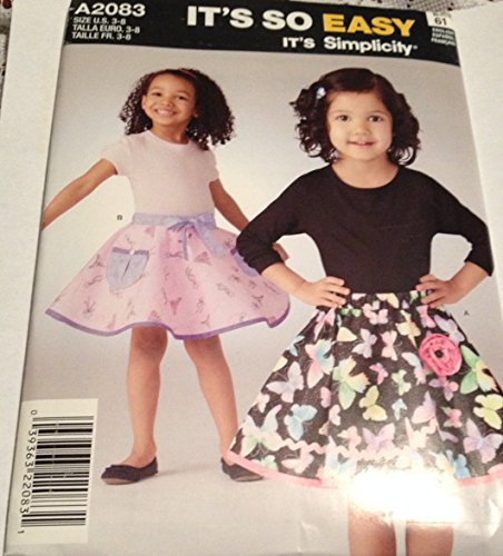 Patrón Simplicity 2083 faldas sin cremallera para niñas