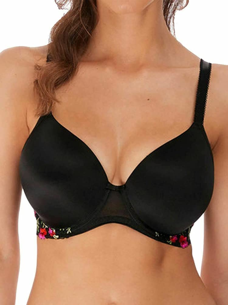 Freya Women's Awakening Demi Plunge Underwire Molded T-Shirt Bra, Black, 34D