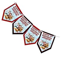 Personalised Pirate Party Bunting - Decoration Round Labels for Party Bags, Favours or Sweet Cones – Pirate Themed Birthday Decoration - Bunting