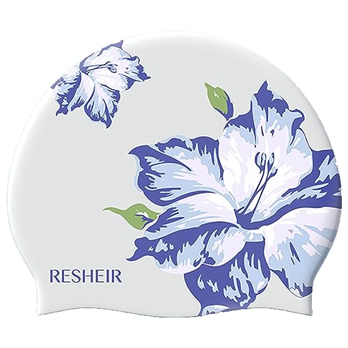 Silicone Swim Cap, YondestStars Swimming Cap for Women/Men/Youth, Bathing Caps for Long & Short Hair, Swimming Accessories for Adult - Lily