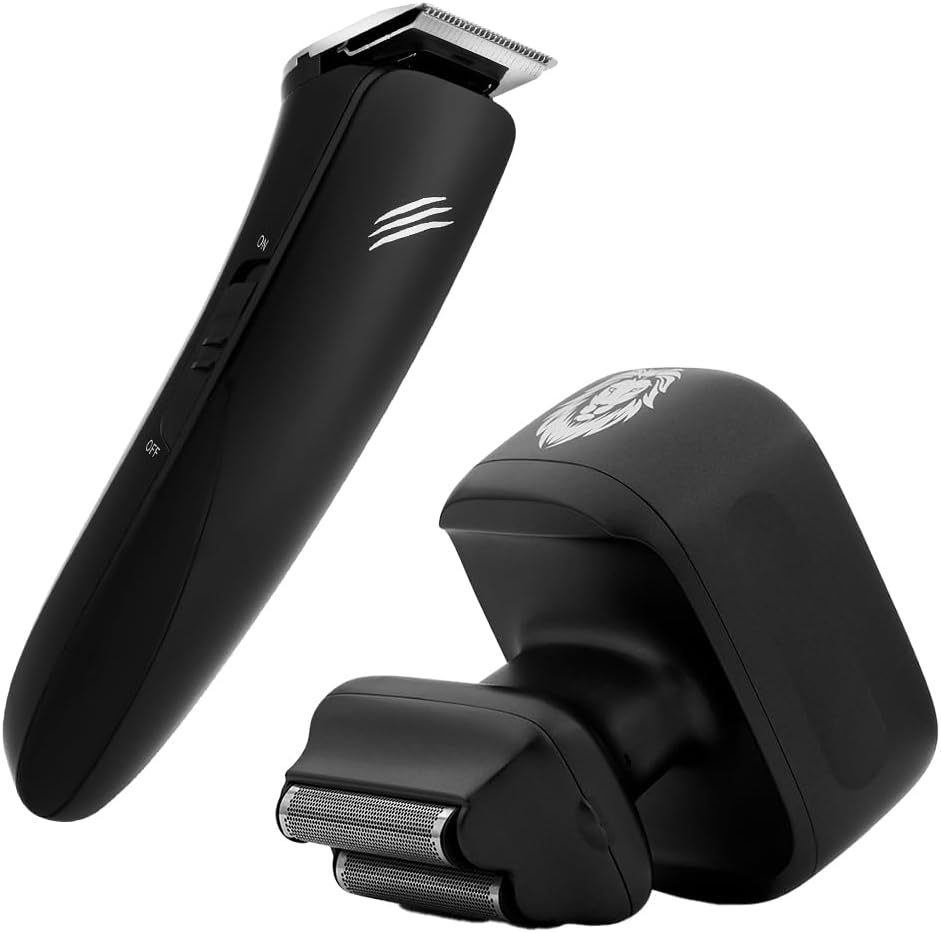 Skull Shaver One Lion Gold PRO Face Shaver for Men and Baby Beast Trimmer: Ultimate Cordless Hair & Beard Grooming Kit, Precision Blades Best Gifting Combo, Male Grooming Kit