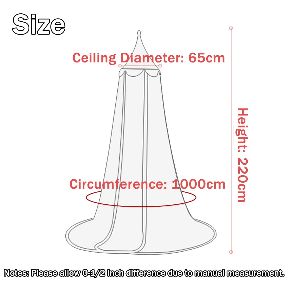 Surwin Baldacchino per Letto Bambina Bambini, Zanzariera Corona Stella Cupola Baldacchino per Lettino Culla Neonato Letto Matrimoniale, per Gioco Lettura Camera da Letto Spogliatoio (Rosa)