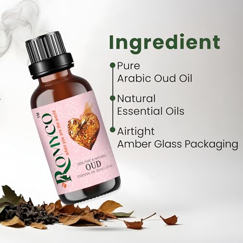 Image of Romyco White Oud Essential Oil 30ml (Arabic White) for Use in Diffuser | Long-Lasting Luxury Perfume, Cologne, Scent for Men & Women | Alcohol-Free | Pure Natural & Undiluted
