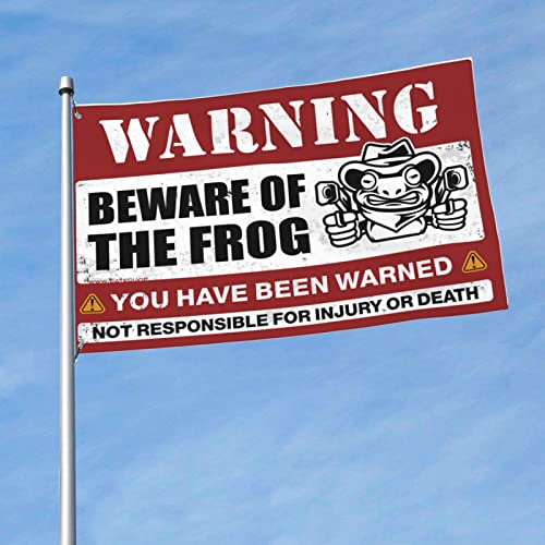 Drapeau Beware Of Frog outdoor pour habiller un grand mur de garage ou terrasse