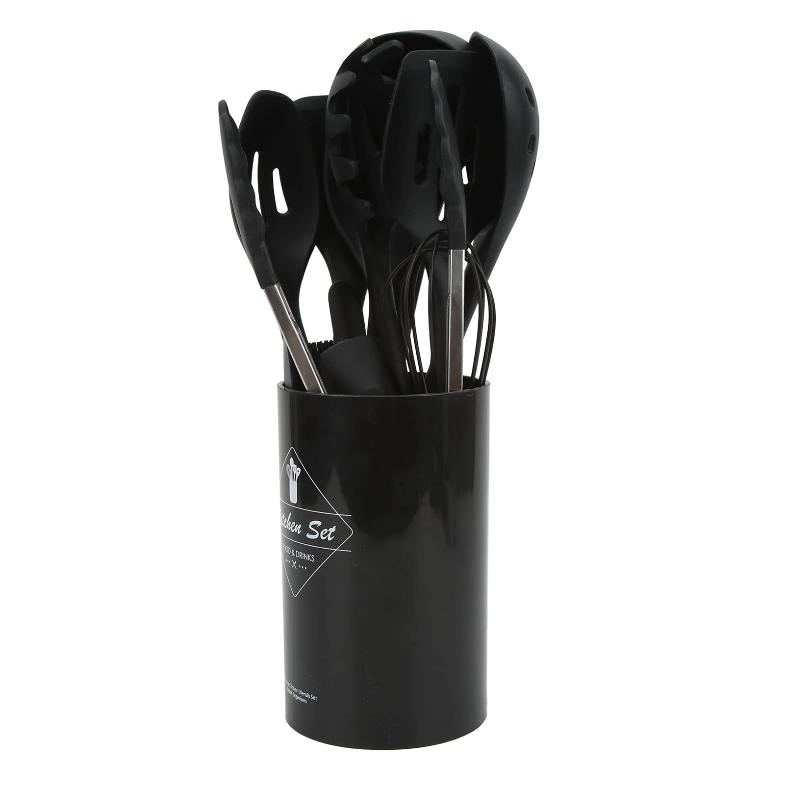 Set Utensili da Cucina in Silicone, Set Utensili da Cucina in Silicone 14 Pezzi, Set Utensili da Cucina Resistenti Al Calore con Maniglia e Supporto Comodi, Set Utensili da Cucina Antiaderenti