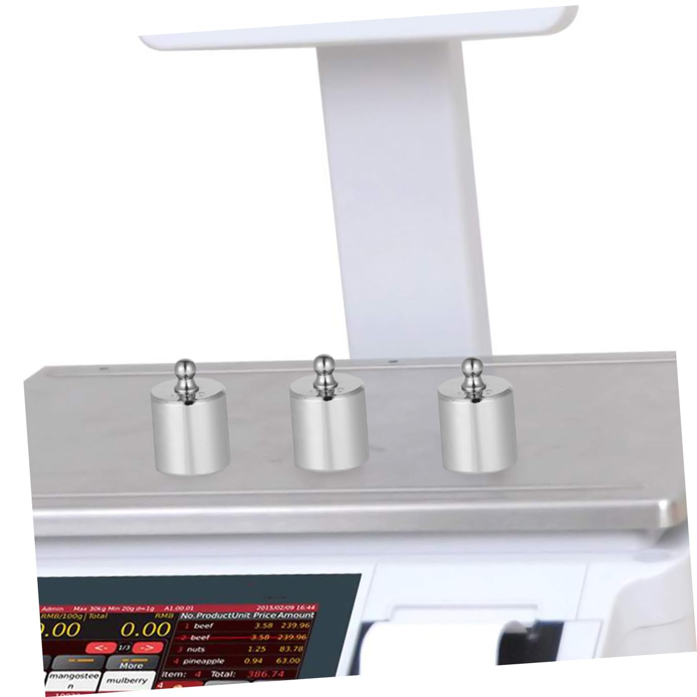 Pesas de Calibración de Acero Cromado Plata, Juego de 3 Piezas para Calibrar Básculas Electrónicas Pinzas Antióxido, Instrumento Educativo de Precisión