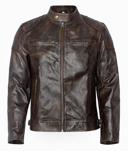 Mens Distressed Brown Leather Jacket - Vintage Brown Leather Jacket For Mens3
