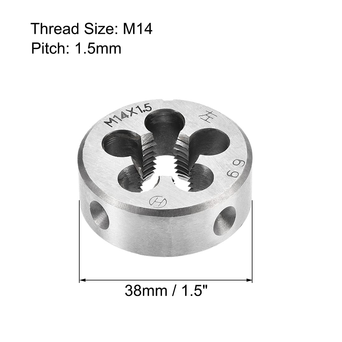 Filière Ronde à Filetage Fin M14 X 1,5 Mm à Gauche - Acier Allié Pour Taraudage - Outil De Coupe De Vis Métrique - 4