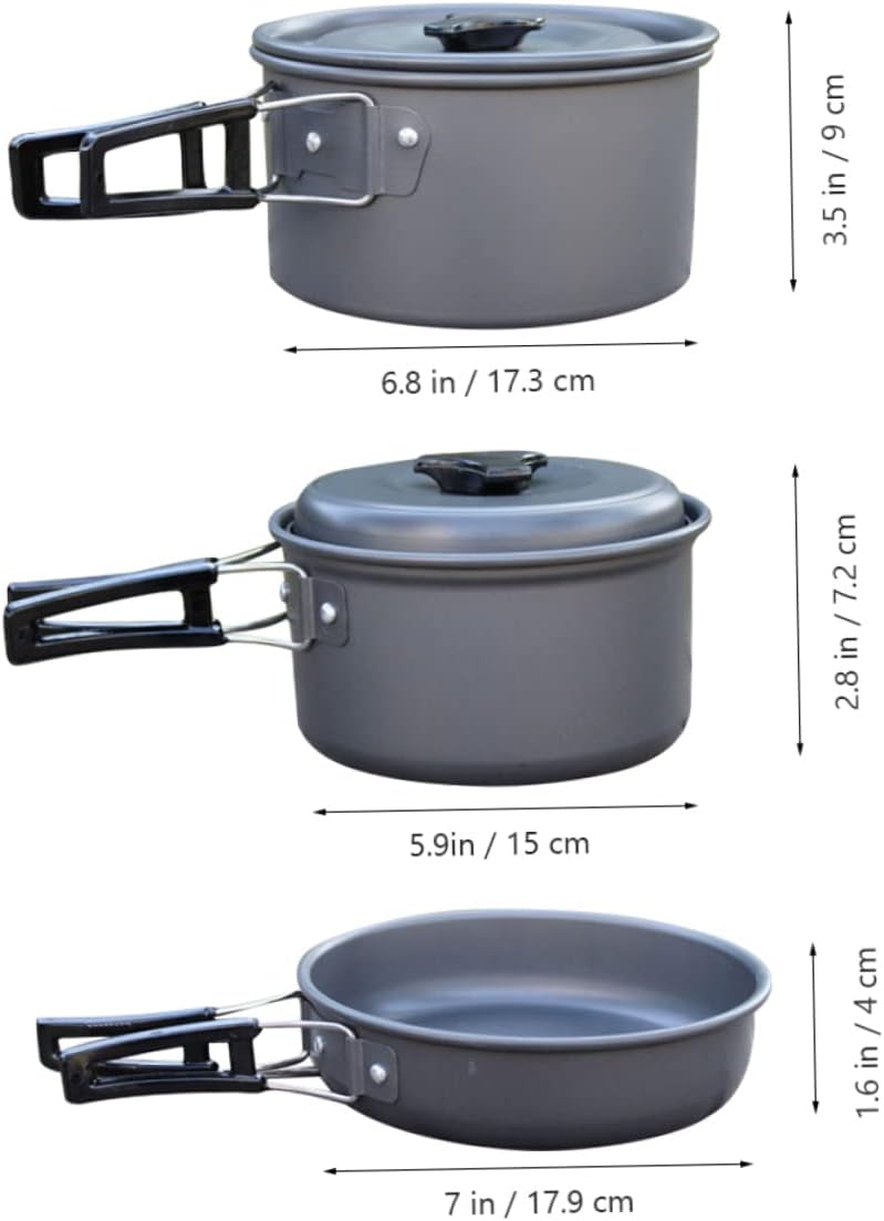 1 Set Outdoor Pot Cool Cutlery Multi-Function Tableware for Camping Kitchen Tent for Camping Pots Camping Cookware Camping Portable Stove Camper Mess Kit for Camping Aluminum Alloy