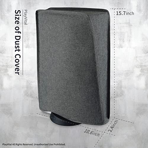 Image of PlayVital Gray Nylon Dust Cover for PS5, Soft Neat Lining Dust Guard for PS5 Console, Anti Scratch Waterproof Cover Sleeve for ps5 Console Digital Edition & Disc Edition