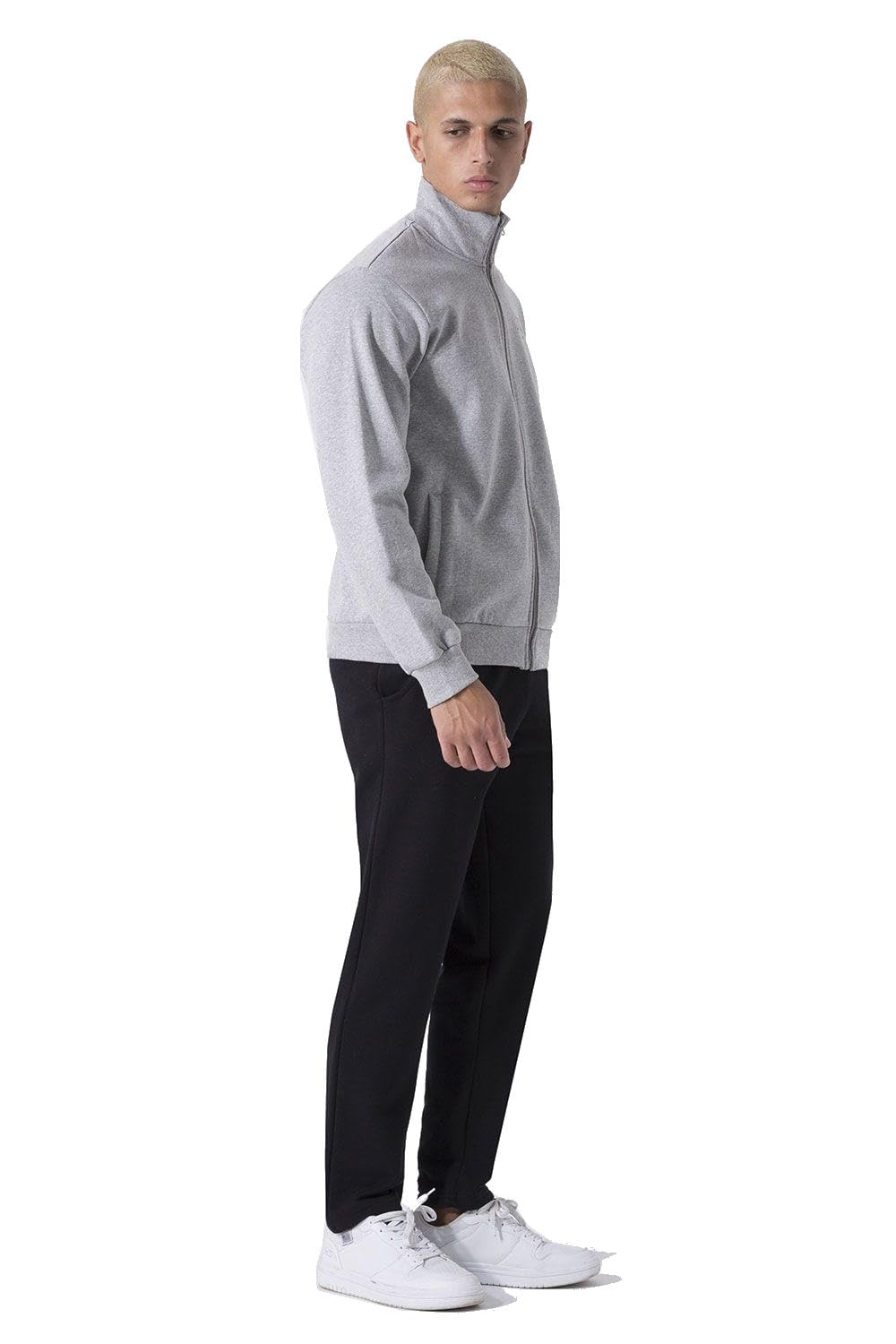 Everlast Tuta da Ginnastica Uomo Completo Sportivo, Grigio/Nero, L | Cotone Felpato, Set per Sport e Tempo Libero, Per Palestra