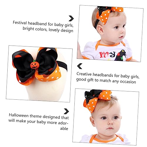 2pcs Halloween Headbands Elastic Bow Hair Accessories for Newborns Boy Girl Stretchy Comfortable Headdress3