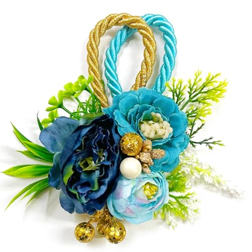 Image of ADIKALA Handmade Artificial Big Peonies 3 Flower Bunch for Trousseau Packing, Ready to use Flower Brooch Hamper for Decoration, Gift Wrapping Flowers (3, Montana)
