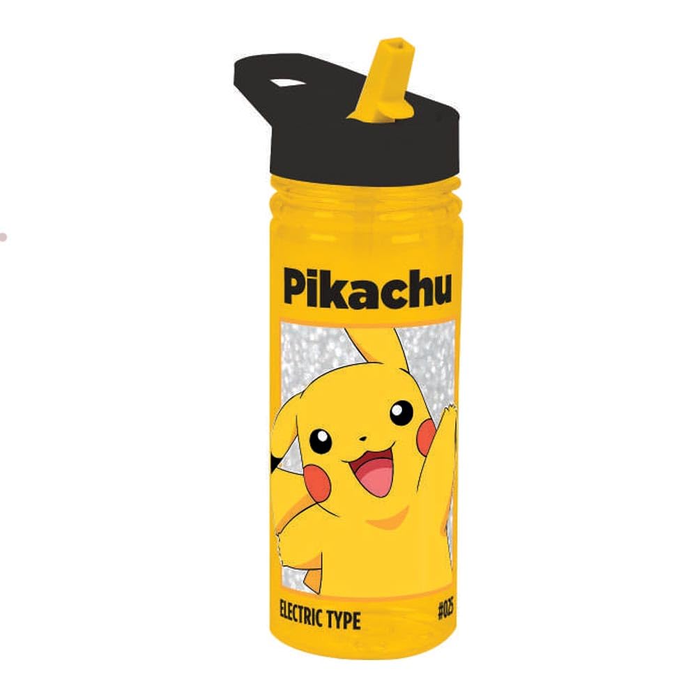 Kids Licensing Colourful Drinking Bottle With Straw [600Ml], Pokémon