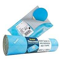 Scotch Flex and Seal Shipping Roll 38cm x 3m, As Easy as Cut, Fold, Press to Securely Seal Packages, Easy Packaging Alternative to Shipping Bags (FS-1510)