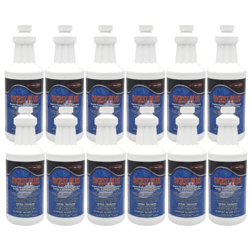 Limpiador para desagües Quest Specialty Digest Plus, 1 cuarto de galón, paquete de 12 unidades