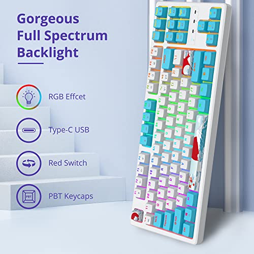 Teclado mecánico 60% para juegos con teclas retroiluminadas PBT duraderas 2