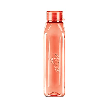 MILTON Prime 1000 Pet Water Bottle, 1 Piece, 1 Litre, Red, Reusable Plastic Fridge Bottle, BPA Free and Leak Proof Waterbottle for School, Travel, Work