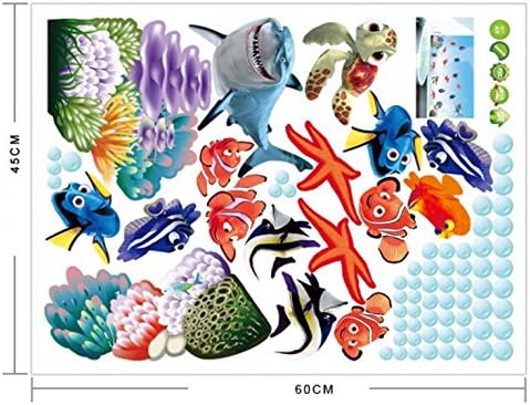 Amazon ファインディング ニモ ドリー Disney Finding Nemo Dory ディズニー ウォールステッカー 貼って 剥がせる 壁紙 壁シール 子供部屋 ウォールステッカー オンライン通販