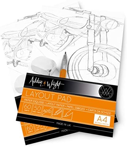 Ashton & Wright A4 Semi-Transparent Layout Pads - 50gsm Paper, 60 Sheets Per Pad, Pack Of 2 For Drawing & Sketching 8 thumbnail image