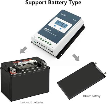 Epever Mppt ソーラー充電コントローラー 40a 自動 最大太陽光発電 入力電圧 100v 負の接地トレーサー 4210an Lcdディスプレイ付き ゲル密封浸水鉛蓄電池用