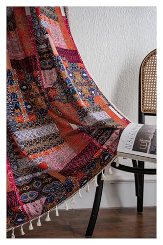 Cortinas opacas for dormitorio y ventanas de comedor con tejido semiopaco diseño patchwork 8