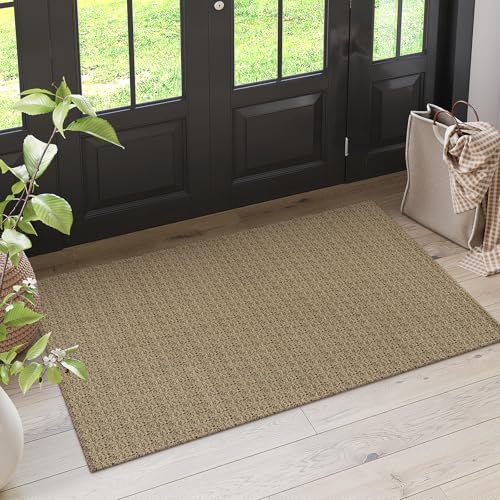 Collive 3x5 Indoor Entryway Rug, Washable Non-Slip Cotton