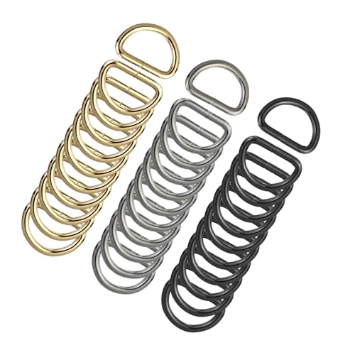 33 unidades Anillo en D semicircular, anillo en D de metal, hebilla en D, hebillas para bolsos, anillos en forma de D, para mochilas, hebillas de cinturón, bolsos, accesorios de manualidades