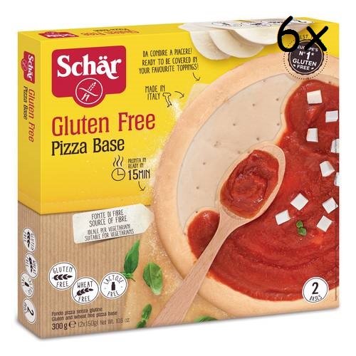 6x Schär Pizzaboden base per pizza senza glutine glutenfrei 2 Stück 300g