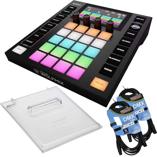American DJ WMX1 MK2 Wolfmix DMX Lighting Controller – Decksaver – (2) 3pin DMX Cables Bundle