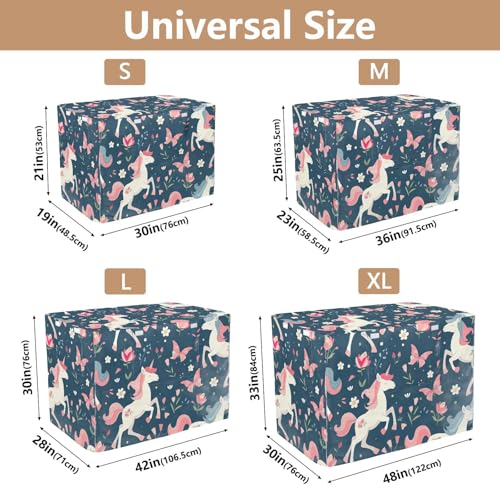 Housse de cage pour chien M licorne et fleurs imperméable et coupe-vent