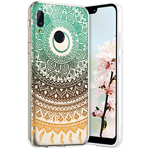 Robinsoni Case Compatible with Huawei P20 Lite Cover Huawei P20 Lite Case Transparent Crystal Case Soft Silicone TPU Case Glossy Gel Rubber Cover Clarity Ultra Thin Cover Buhhda Flower Cover