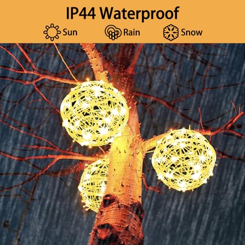 WISEgham Tree Ball Lights, Warm White, 4Pack — view 4