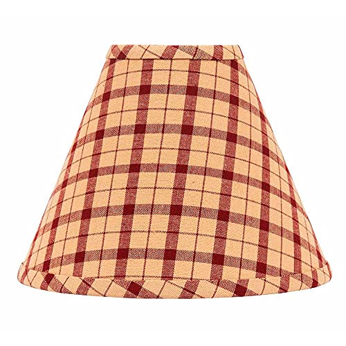 Home Collection by Raghu 0R120017 Salem Check Lampshade, 10", Barn Red
