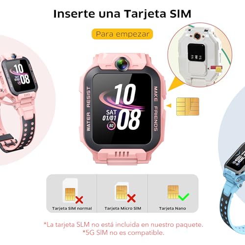 imoo Z7 Reloj Inteligente Niño, Smartwatch Niños con GPS Y Llamadas con Videollamada, Chat Familiar, 4G Reloj Niña for Kids, Localización En Tiempo Real Y Resistencia al Agua IPX8, Doble Cámara,Azul - imagen 8